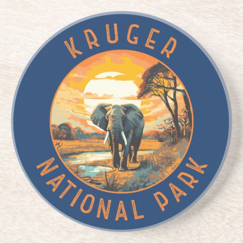 Kruger National Park South Africa Elephant Retro Coaster