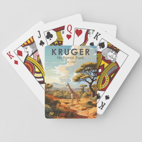 Kruger National Park South Africa Giraffe Vintage Playing Cards