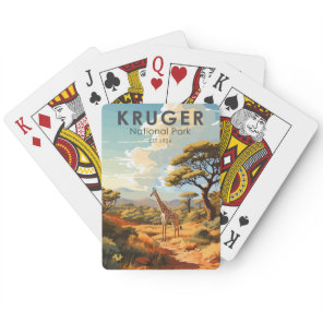 Kruger National Park South Africa Giraffe Vintage Poker Cards