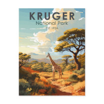 Kruger National Park South Africa Giraffe Vintage Postcard