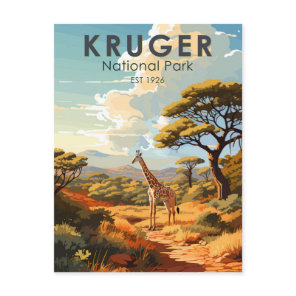 Kruger National Park South Africa Giraffe Vintage Postcard