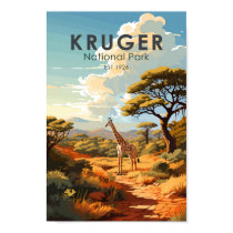 Kruger National Park South Africa Giraffe Vintage Poster
