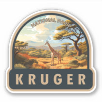 Kruger National Park South Africa Giraffe Vintage Sticker