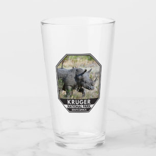 Kruger National Park South Africa Rhino Watercolor Glass