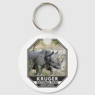 Kruger National Park South Africa Rhino Watercolor Keychain