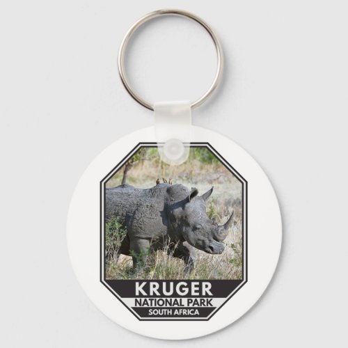 Kruger National Park South Africa Rhino Watercolor Keychain
