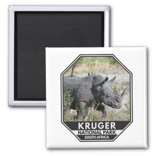 Kruger National Park South Africa Rhino Watercolor Magnet