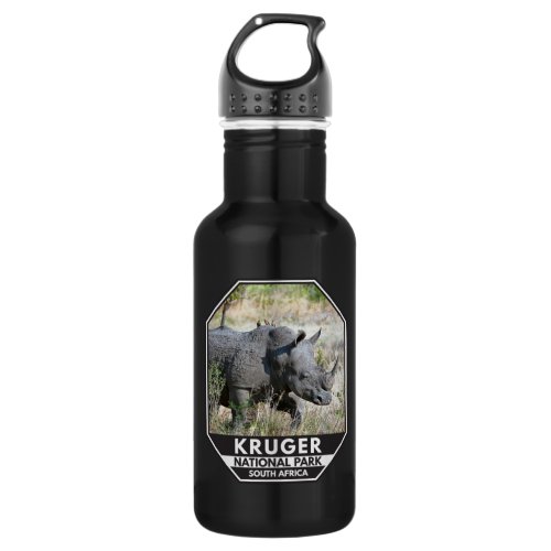 Kruger National Park South Africa Rhino Watercolor Stainless Steel Water Bottle