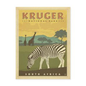 Kruger National Park, South Africa | Zebras & Gira Postcard