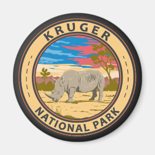Kruger National Park White Rhinoceros Travel Art Magnet