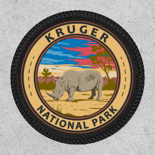 Kruger National Park White Rhinoceros Travel Art Patch