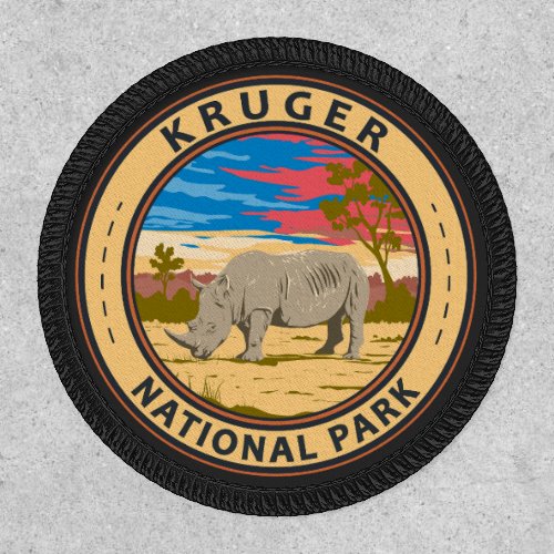 Kruger National Park White Rhinoceros Travel Art Patch
