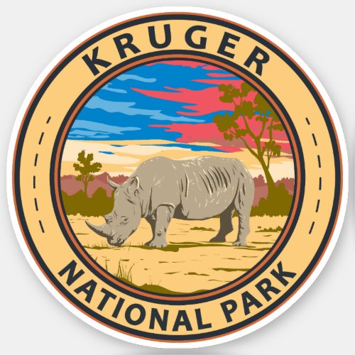 Kruger National Park White Rhinoceros Travel Art Sticker