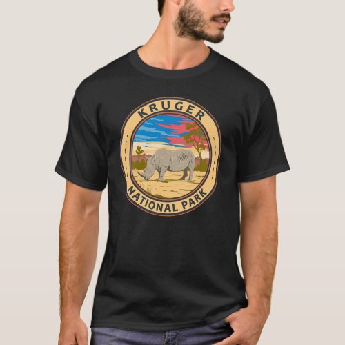 Kruger National Park White Rhinoceros Travel Art T_Shirt