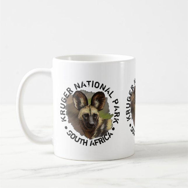 Kruger National Park Wild Dog Coffee Mug (Left)