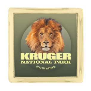 Kruger NP (Lion) WT Gold Finish Lapel Pin
