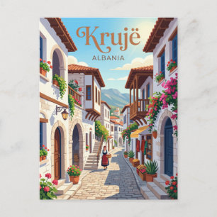 Krujë Old Bazaar Alley Albania Postcard