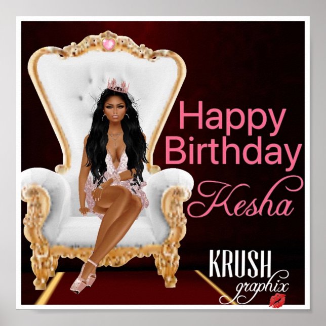Krush Graphix by Ahsek Novel Happy Birthday Poster (Front)