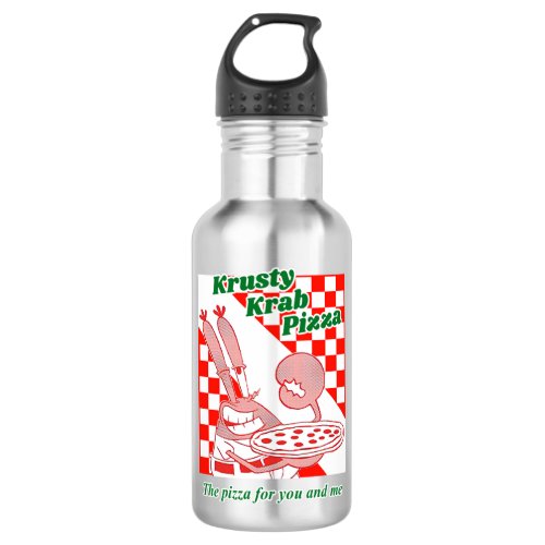 Krusty Krab Pizza   Stainless Steel Water Bottle