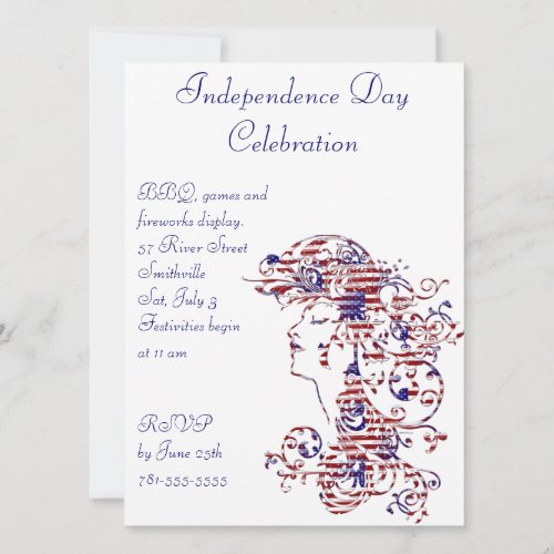 KRW American Beauty 4th of July Invitation