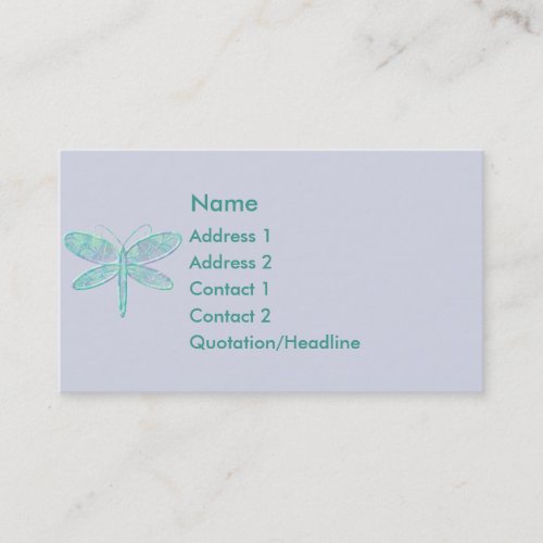 KRW Aqua Dragonfly Business Card