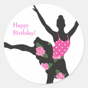 KRW Ballerina Rose Happy Birthday Sticker