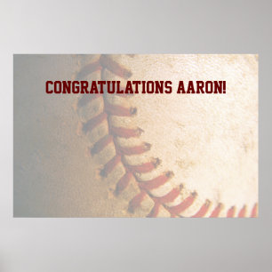 KRW Baseball Bar Mitzvah Autograph Keepsake Poster