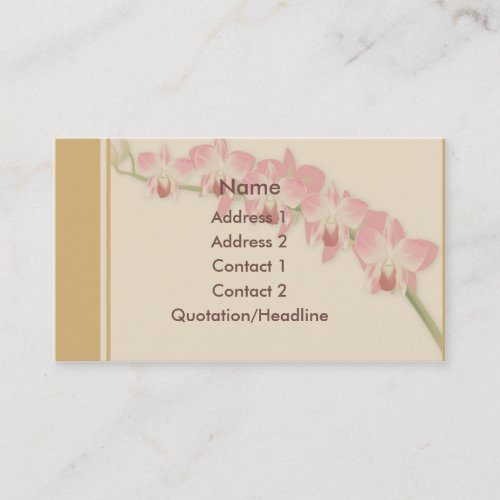 KRW Beautiful Orchids Custom Business Card