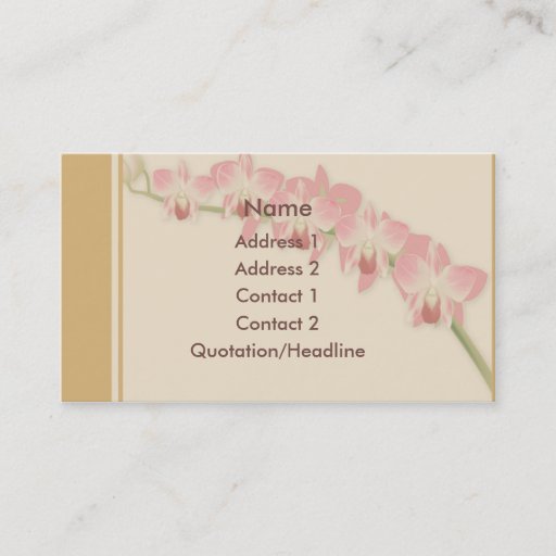 Customizable KRW Beautiful Orchids Custom Business Card