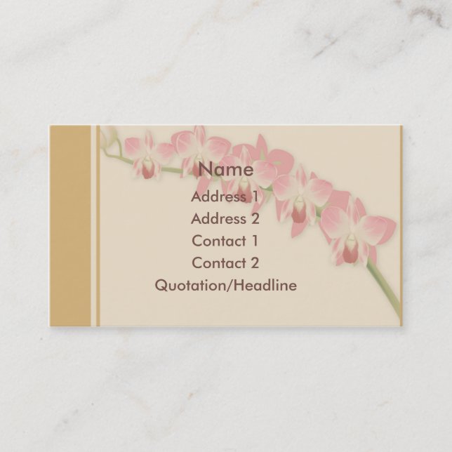 KRW Beautiful Orchids Custom Business Card (Front)