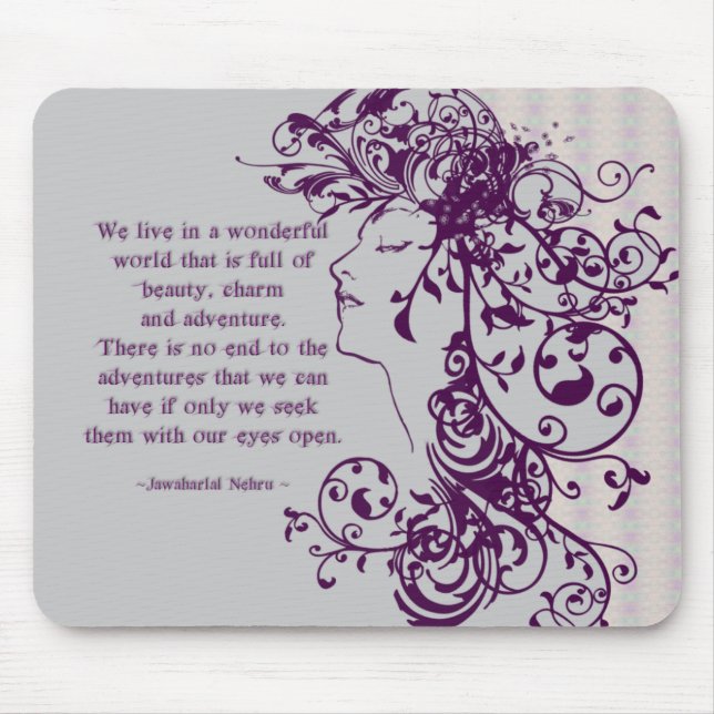 KRW Beauty Flourishes Quote Mouse Pad (Front)