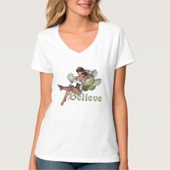 Krw Believe In Fairies - Brunettte T-shirt by KRWDesigns at Zazzle