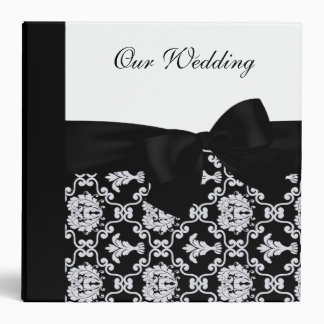KRW Black White Damask 2" Wedding Album Binder *