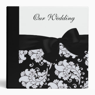 KRW Black White Damask Wedding Album Binder *