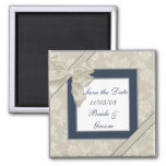 Krw Blue And White Custom Save The Date Wedding Magnet at Zazzle