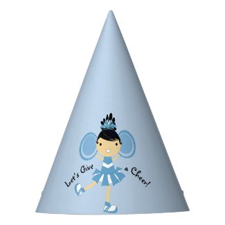 KRW Blue Cheerleader Birthday Party Hat