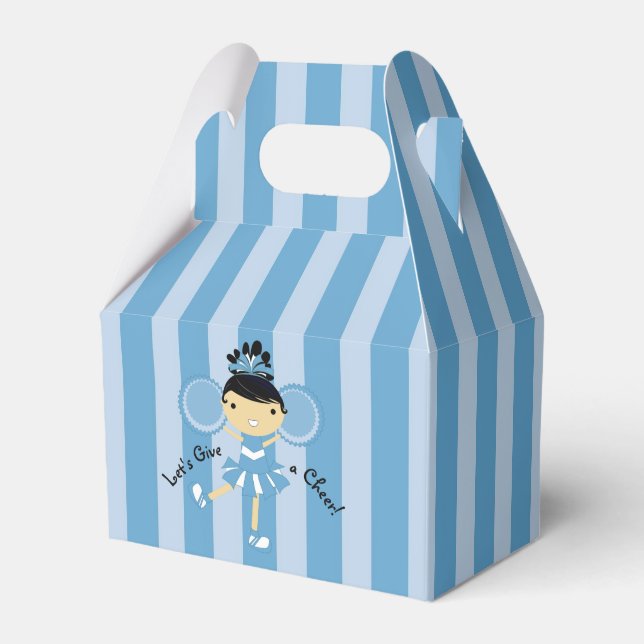 KRW Blue Cheerleader Party Gable Favor Box (Front Side)