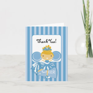 KRW Blue Cheerleader Thank You Note Card