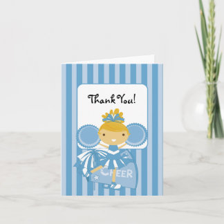 KRW Blue Cheerleader Thank You Note Card