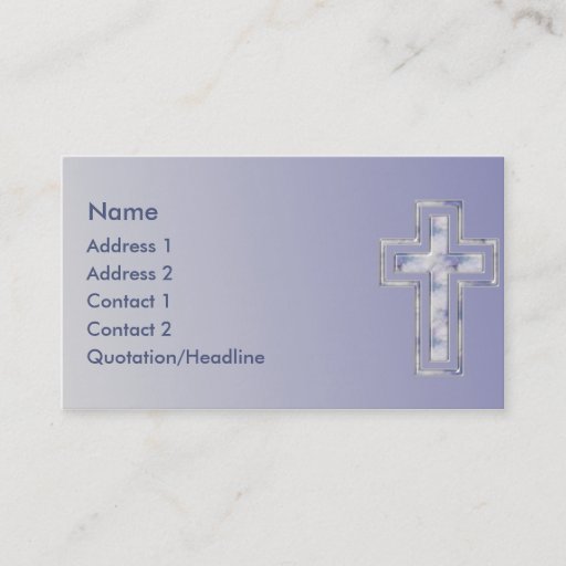 Customizable KRW Blue Cross Christian Custom Business Card