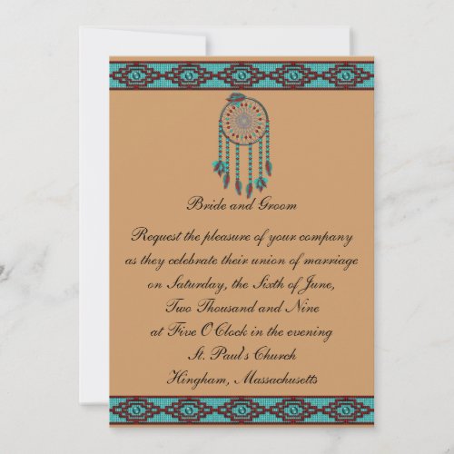 KRW Border Dreamcatcher Custom Wedding Invitation
