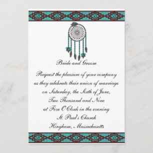KRW Border Dreamcatcher Custom Wedding Invitation
