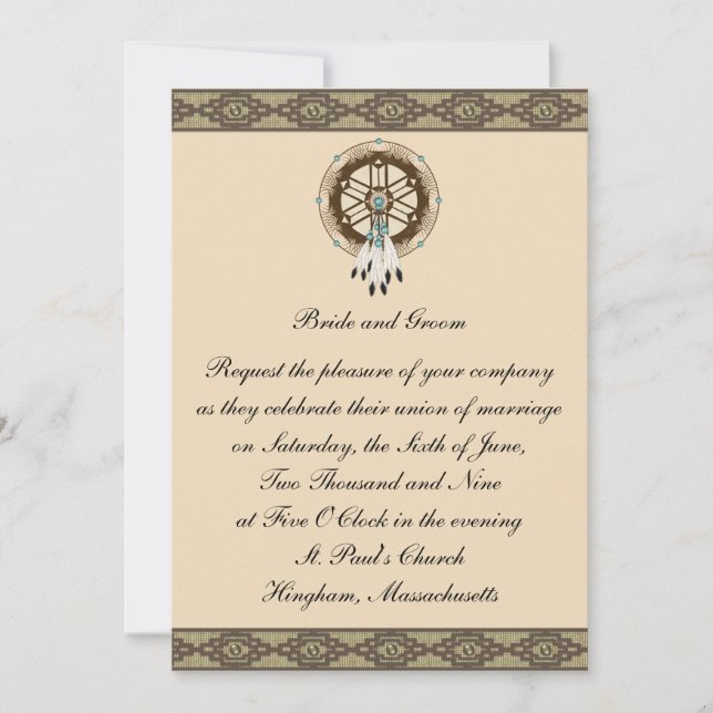 KRW Border Dreamcatcher Custom Wedding Invitation (Front)