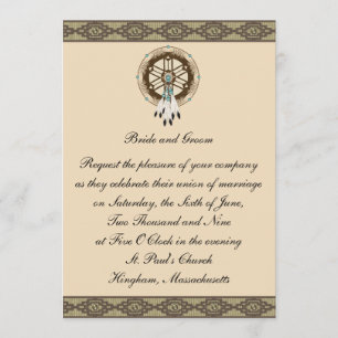 KRW Border Dreamcatcher Custom Wedding Invitation