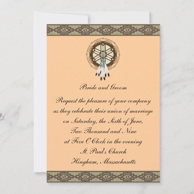 KRW Border Dreamcatcher Custom Wedding Invitation (Front)