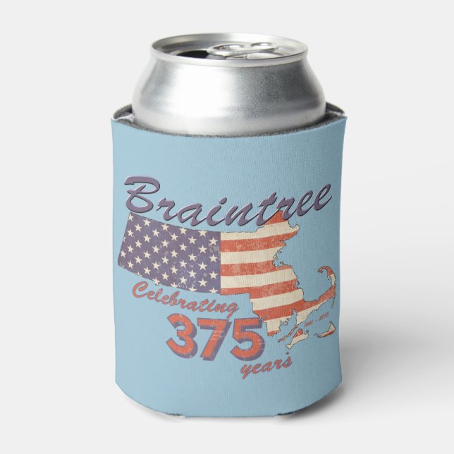 KRW Braintree, MA 375 Birthday Can Cooler (Can Front)