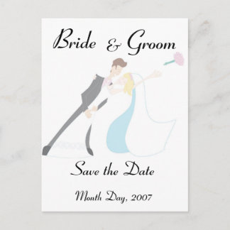 KRW Bride & Groom Save the Date Custom Postcard