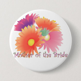 KRW Bright Daisy Mother of the Bride Wedding Butto Pinback Button