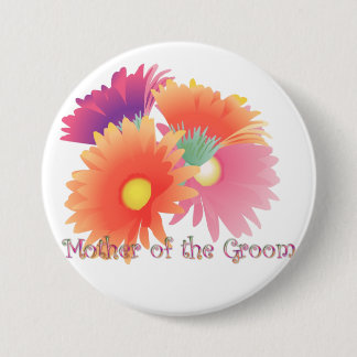 KRW Bright Daisy Mother of the Groom Wedding Butto Pinback Button
