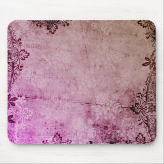 KRW Burgundy Watercolor Floral Grunge Mouse Pad